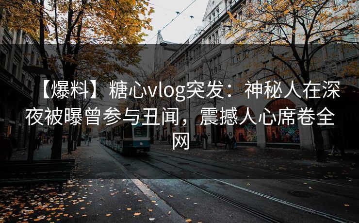 【爆料】糖心vlog突发：神秘人在深夜被曝曾参与丑闻，震撼人心席卷全网