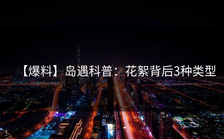 【爆料】岛遇科普：花絮背后3种类型
