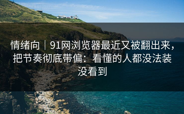 情绪向｜91网浏览器最近又被翻出来，把节奏彻底带偏：看懂的人都没法装没看到