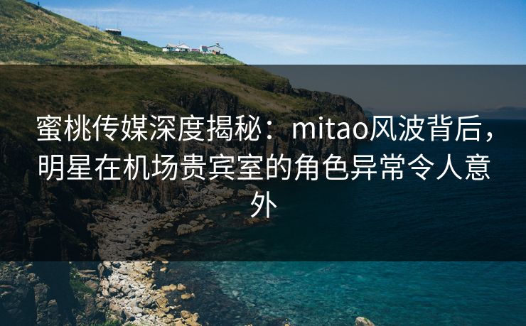 蜜桃传媒深度揭秘：mitao风波背后，明星在机场贵宾室的角色异常令人意外